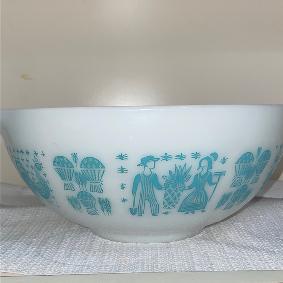 Pyrex Other - Vintage Pyrex Turquoise Butterprint 443 Cinderella Amish 2.5 Qt Mixing Bowl